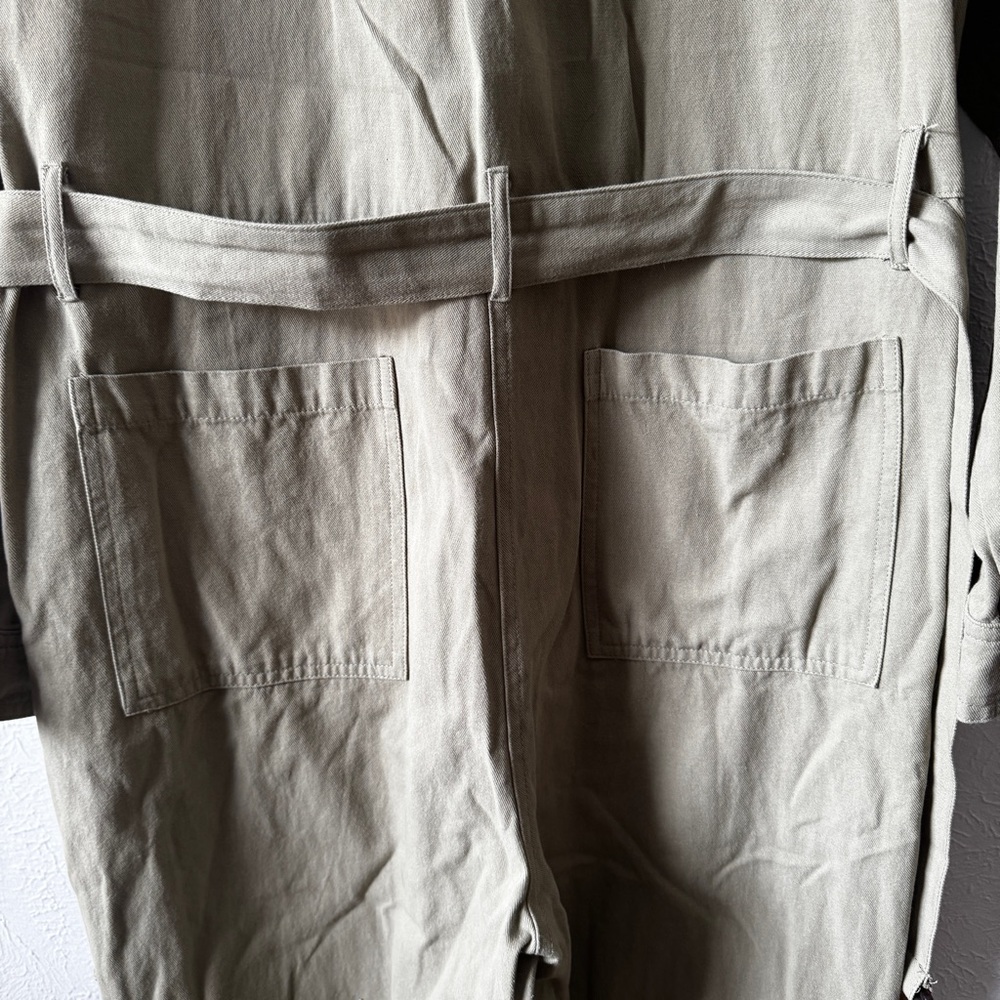 UMGEE USA Green Belted Long Sleeve Jumpsuit COVERALLS Pantsuit Womens L - Picture 7 of 7